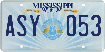 MS license plate ASY053