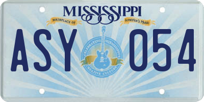 MS license plate ASY054