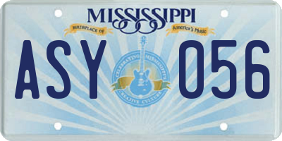 MS license plate ASY056