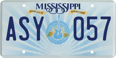 MS license plate ASY057