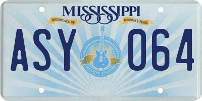 MS license plate ASY064