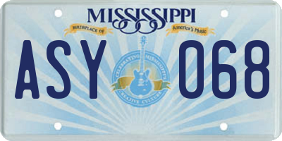 MS license plate ASY068