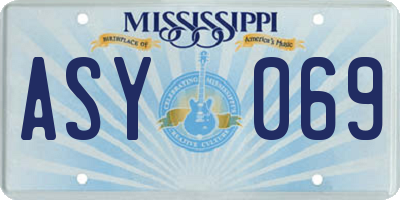 MS license plate ASY069