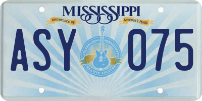MS license plate ASY075