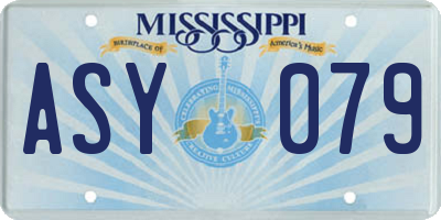 MS license plate ASY079