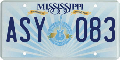 MS license plate ASY083