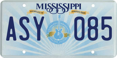 MS license plate ASY085