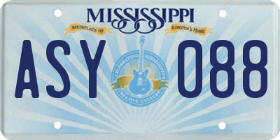 MS license plate ASY088