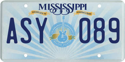 MS license plate ASY089