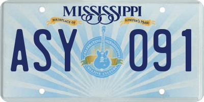 MS license plate ASY091