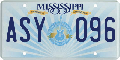 MS license plate ASY096