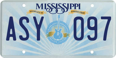 MS license plate ASY097