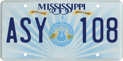 MS license plate ASY108