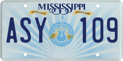 MS license plate ASY109