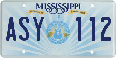 MS license plate ASY112