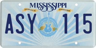 MS license plate ASY115
