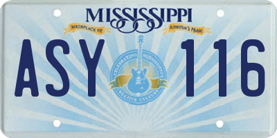 MS license plate ASY116
