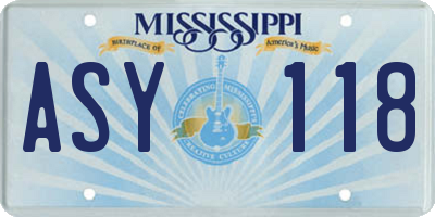 MS license plate ASY118