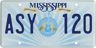 MS license plate ASY120