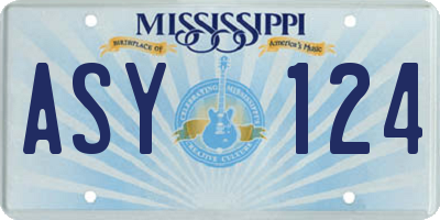 MS license plate ASY124