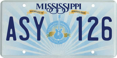 MS license plate ASY126