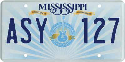 MS license plate ASY127