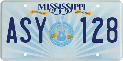 MS license plate ASY128