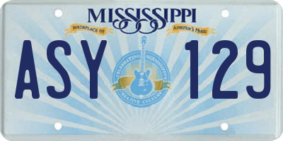 MS license plate ASY129