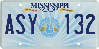 MS license plate ASY132
