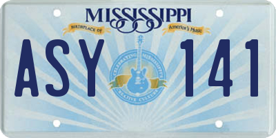 MS license plate ASY141