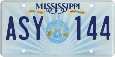 MS license plate ASY144