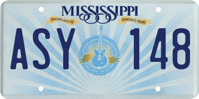 MS license plate ASY148