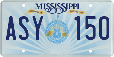 MS license plate ASY150