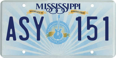 MS license plate ASY151