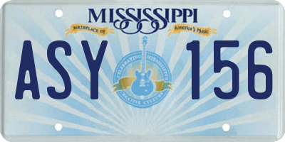 MS license plate ASY156