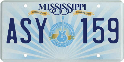 MS license plate ASY159