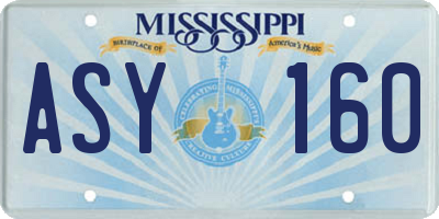 MS license plate ASY160
