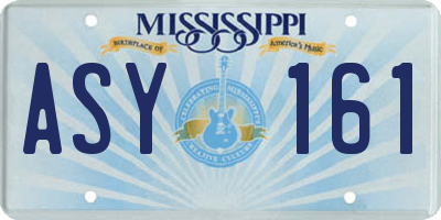 MS license plate ASY161
