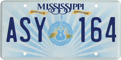 MS license plate ASY164