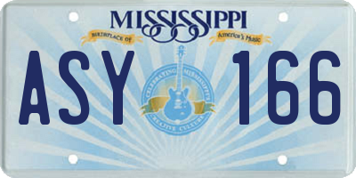 MS license plate ASY166