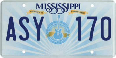 MS license plate ASY170