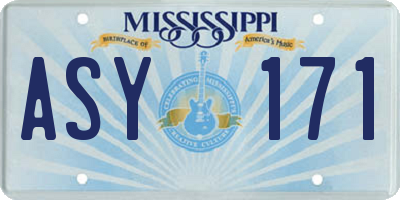 MS license plate ASY171