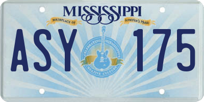 MS license plate ASY175