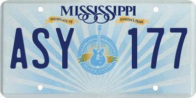 MS license plate ASY177