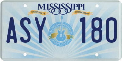 MS license plate ASY180