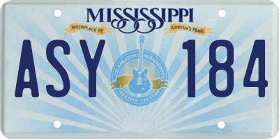 MS license plate ASY184