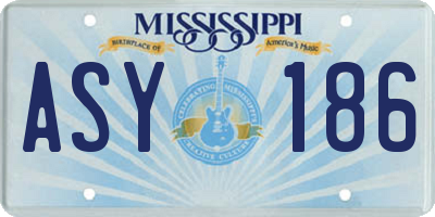 MS license plate ASY186