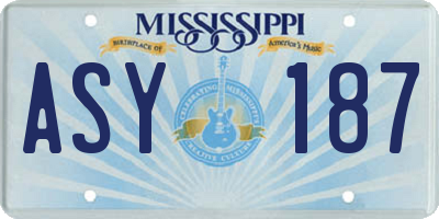 MS license plate ASY187