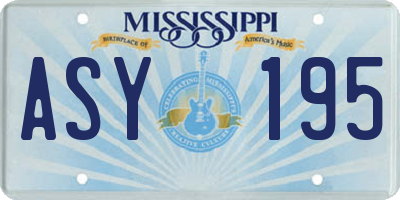 MS license plate ASY195