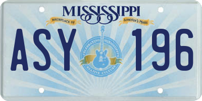 MS license plate ASY196